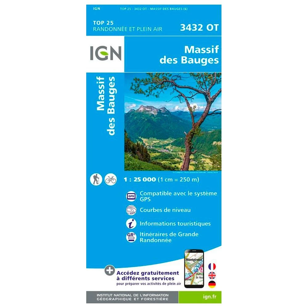 Carte IGN 3432OT Massif Des Bauges 3 Carte IGN 3432OT Massif Des Bauges