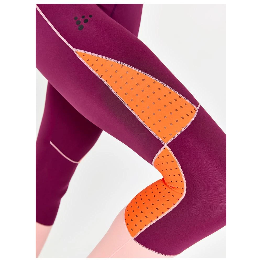 Collant De Trail Craft PRO Charge Blocked Tights W Burgundy-Bleikur 7 Collant De Trail Craft PRO Charge Blocked Tights W Burgundy-Bleikur – Image 5