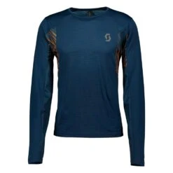 Tee-shirt De Trail Scott Trail Run L/S Men's Midnight Blue/Cooper Orange