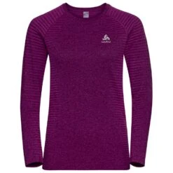 Tee-shirt De Trail Odlo Essential Seamless T-Shirt L/S Crew Neck Wmn Festival Fuchsia Melange