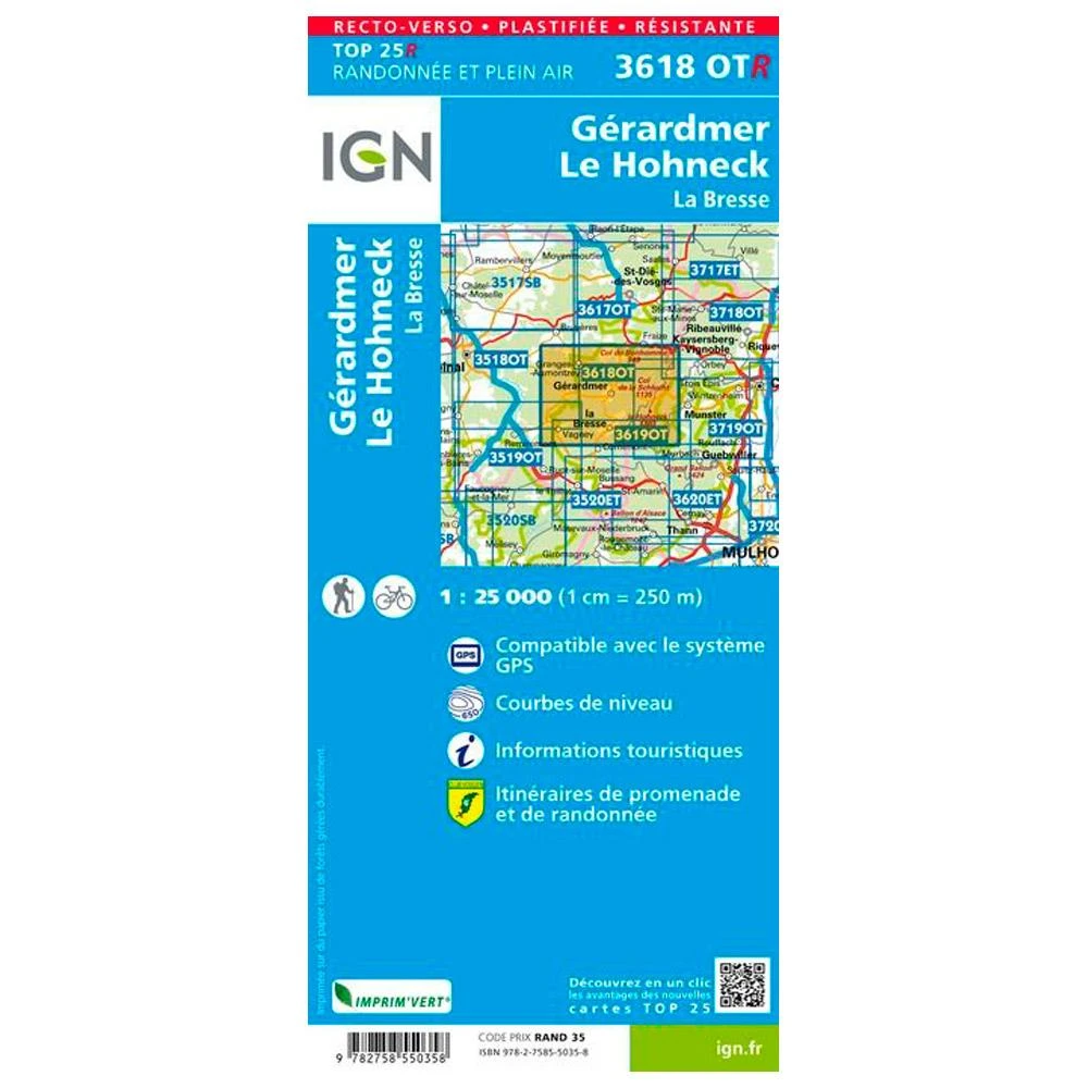 Carte IGN 3618OTR Gérardmer, Le Hohneck, La Bresse - Résistante 4 Carte IGN 3618OTR Gérardmer, Le Hohneck, La Bresse - Résistante – Image 2