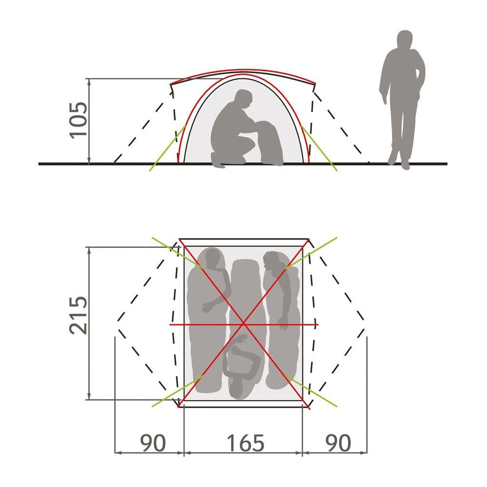 Tente Vaude Campo 3P Chute Green 4 Tente Vaude Campo 3P Chute Green – Image 2