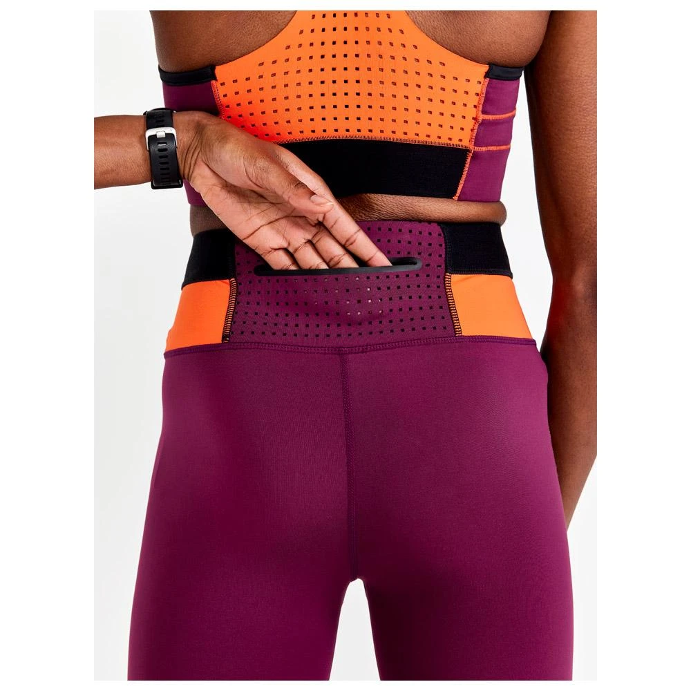 Collant De Trail Craft PRO Charge Blocked Tights W Burgundy-Bleikur 5 Collant De Trail Craft PRO Charge Blocked Tights W Burgundy-Bleikur – Image 3